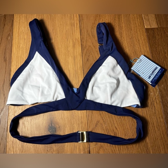 NWT Saint Tropez Les Canebiers Palmier Bikini Top in Blue/White Size 46 - Picture 1 of 4